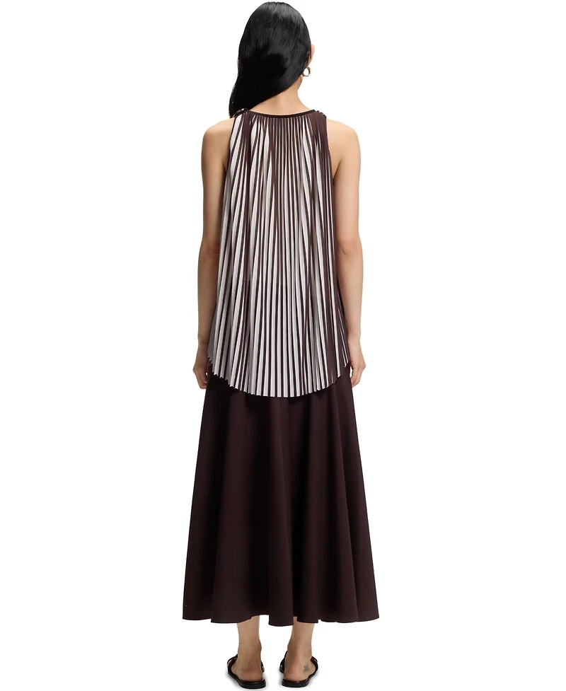 Boss by Hugo Women's Two-Tone Plisse Pleat A-Line Top