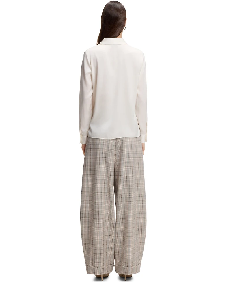 Boss by Hugo Women's Stretch-Silk Satin Regular-Fit Blouse