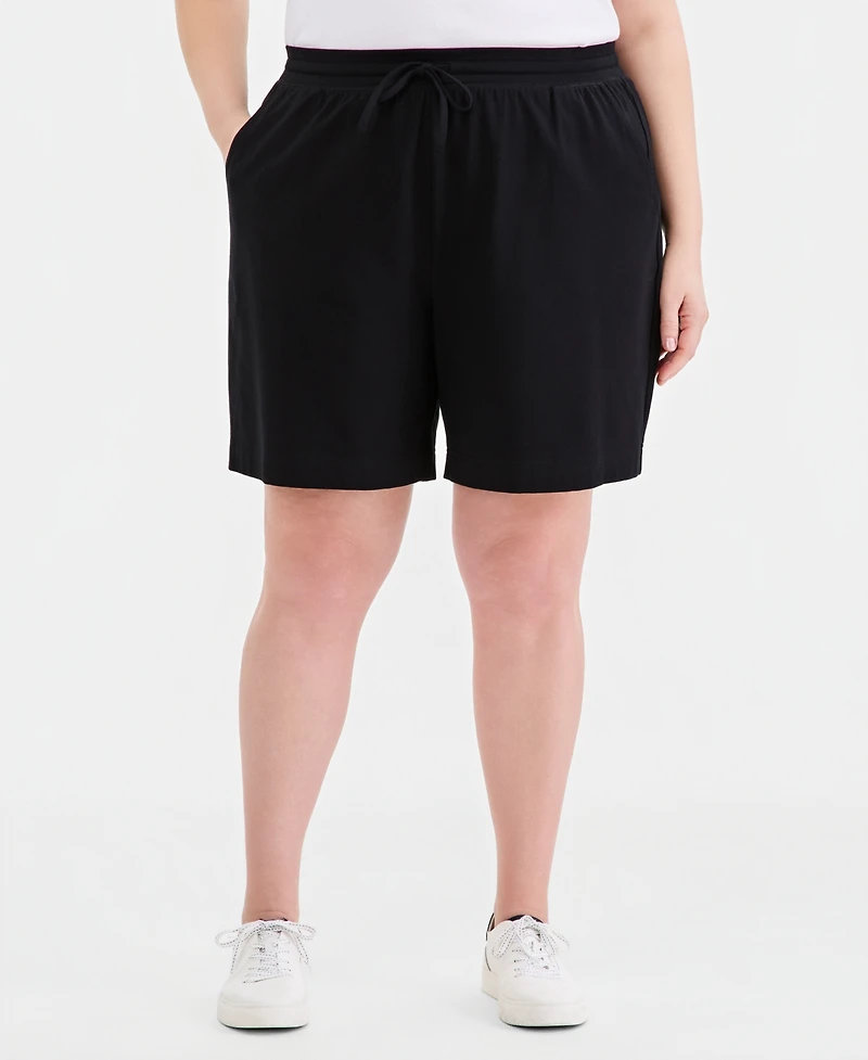 Style & Co Plus Solid Knit Shorts, Macy's Exclusive