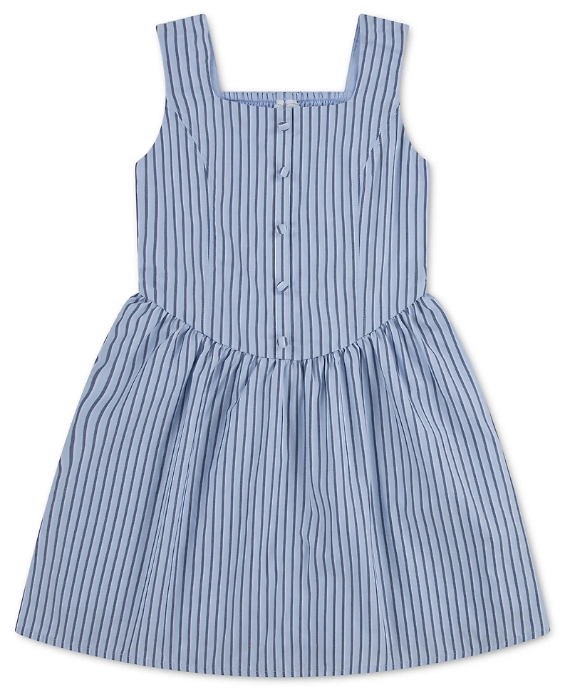 abercrombie kids Girls' Faux Button Square Neck Mini Dress