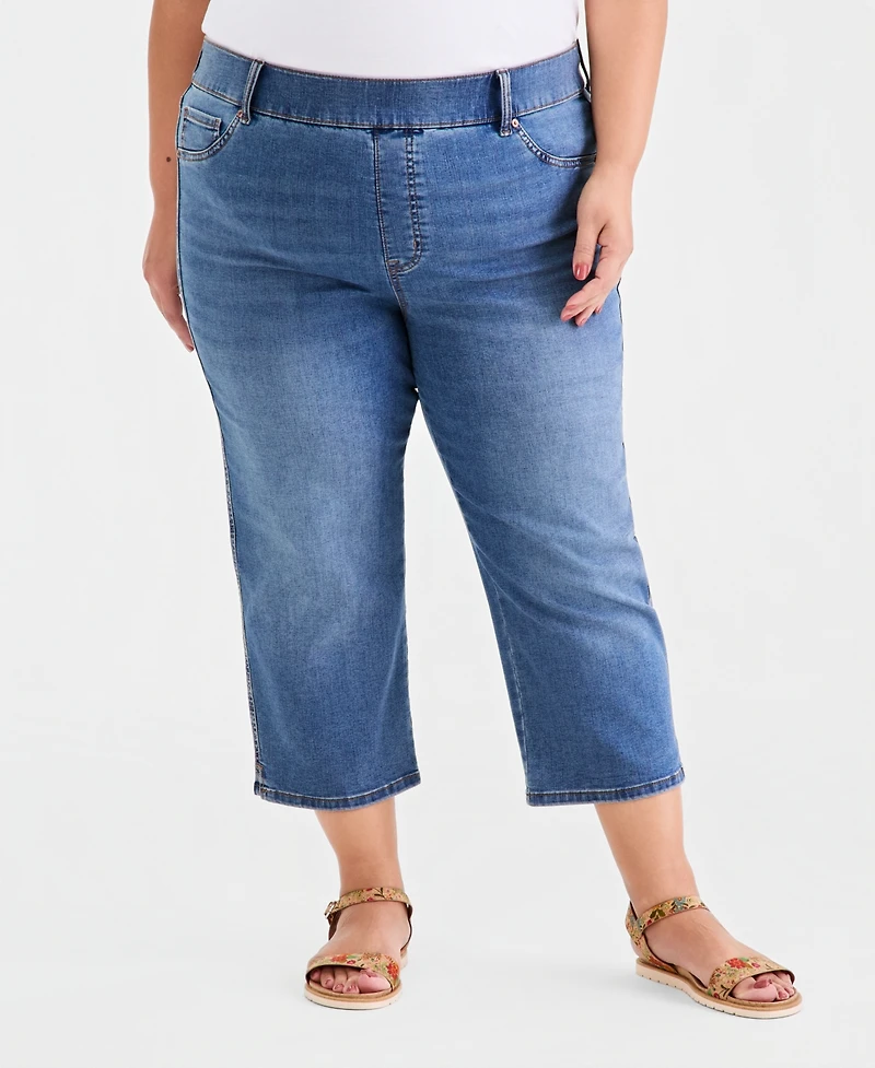 Style & Co Plus High-Rise Shaping Capri Jeans, Macy's Exclusive