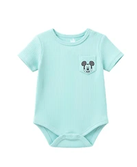 Disney Baby Boys' Mickey Mouse Short-Sleeve Bodysuits, 3-Piece Set