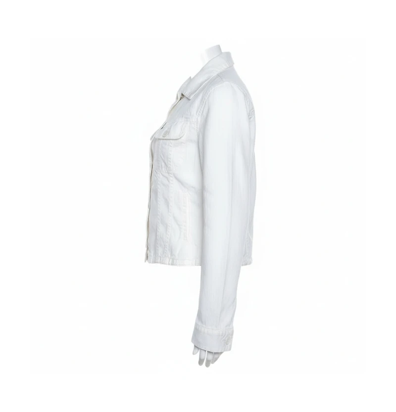 Pre-Owned Burberry Women's Off White Linen Pocket Detail Button Front Shirt