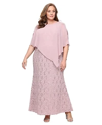 Sl Fashions Plus Beaded Popover Gown