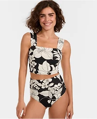 Lands' End Women's Square Neck Midkini Top 16.75"