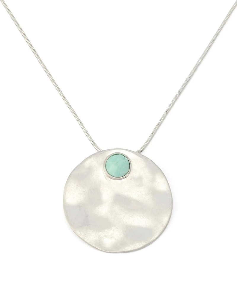 Robert Lee Morris Soho Mother of Pearl Turquoise Disc Pendant Necklace