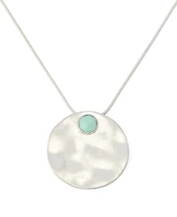 Robert Lee Morris Soho Mother of Pearl Turquoise Disc Pendant Necklace