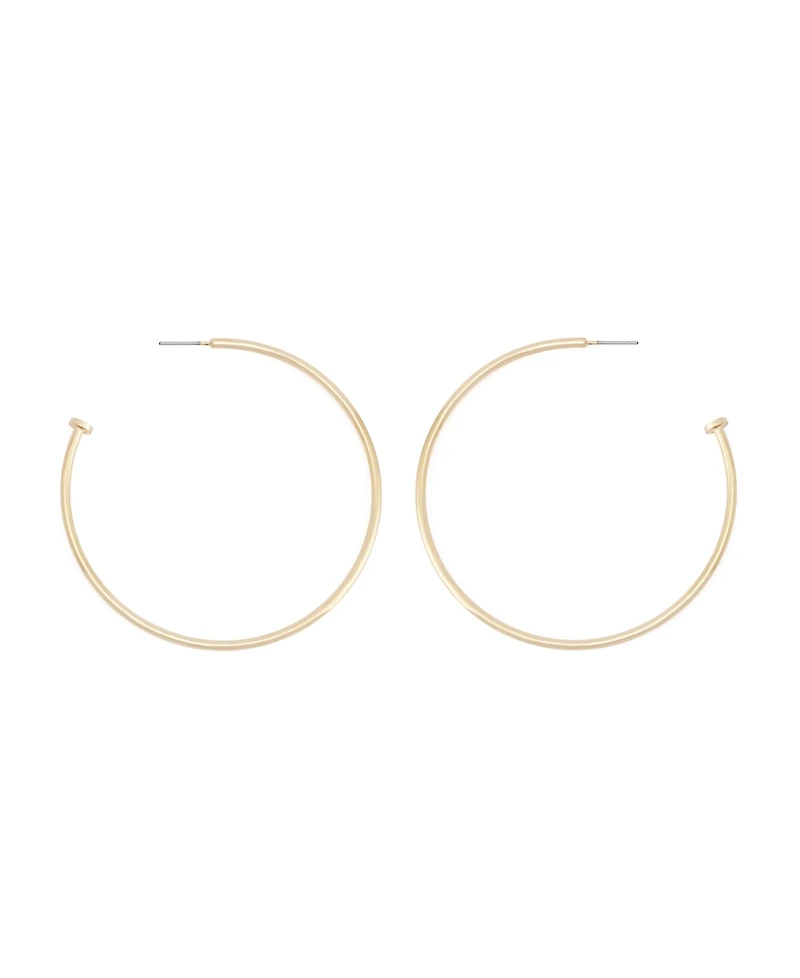 Robert Lee Morris Soho Silver Minimal Large Hoop Earrings