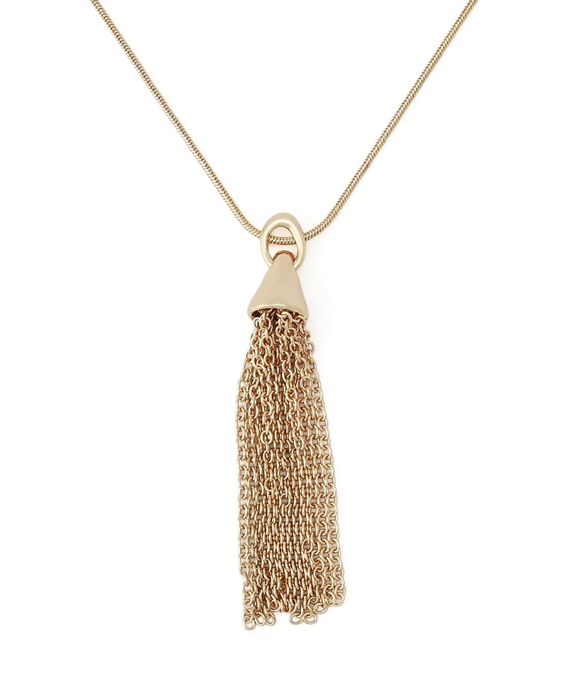 Robert Lee Morris Soho Gold Fringe Tassel Pendant Necklace