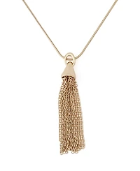Robert Lee Morris Soho Gold Fringe Tassel Pendant Necklace