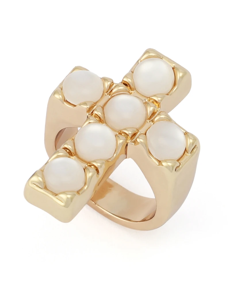 Robert Lee Morris Soho Mother of Pearl Cross Band Ring