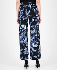 Anne Klein Women's Printed High-Rise Wide-Leg Pants