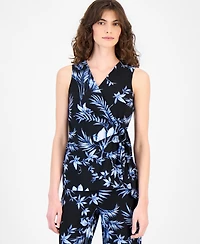 Anne Klein Women's Sleeveless Printed Wrap Top