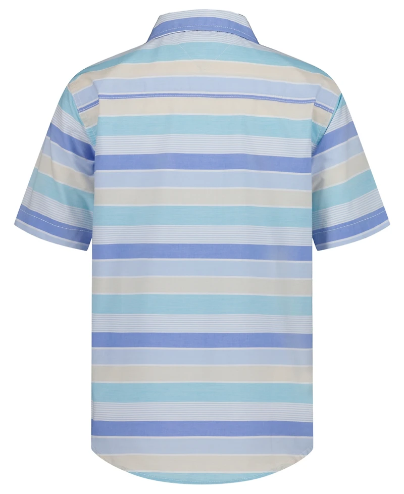 Tommy Hilfiger Boys' 8-20 Bold Railroad Stripe Short-Sleeve Shirt