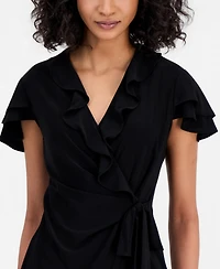 Anne Klein Women's Flutter-Sleeve Wrap Top