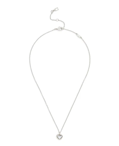 Coach Faux Stone Halo Heart Pendant Necklace