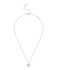 Coach Faux Stone Halo Heart Pendant Necklace