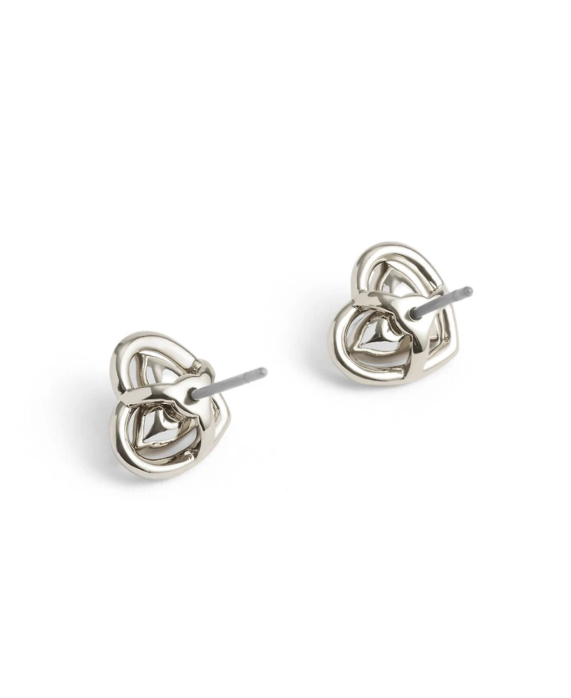 Coach Faux Stone Halo Heart Stud Earrings