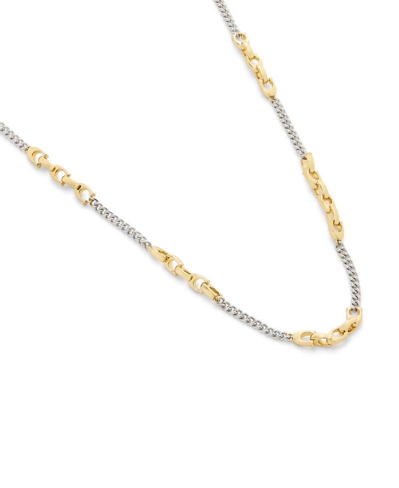 Coach Two-Tone Signature C Mixed Chain Necklace
