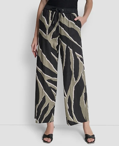 Dkny Women's Printed Drawstring Ankle-Length Pants