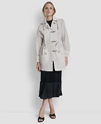 Dkny Women's Fire Clasp Anorak Hooded Metal Toggle Jacket