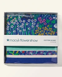 Macy's Flower Show Scenic Print Cotton Scarf, Macy's Exclusive