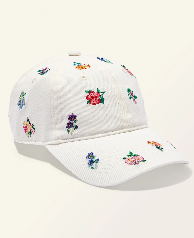 Macy's Flower Show Scattered Flower Embroidery Baseball Cap, Macy's Exclusive