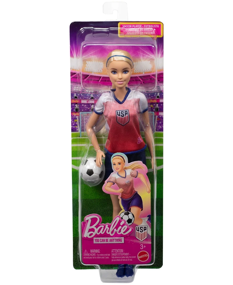 Barbie Careers Ussf Soccer Fashion Doll Dressed in Removable Sport-Themed Outfit