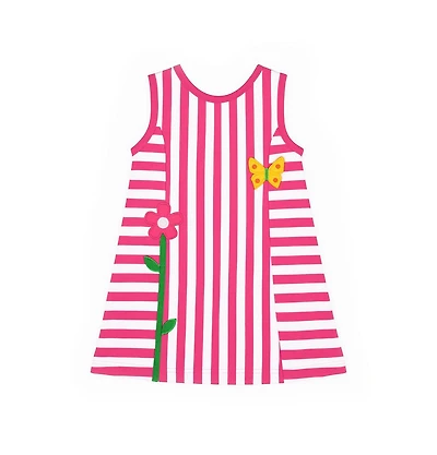 Florence Eiseman Toddler Girls Stripe Knit Dress With Flower