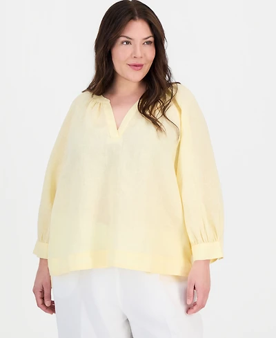 Charter Club Plus Long-Sleeve Top, Macy's Exclusive