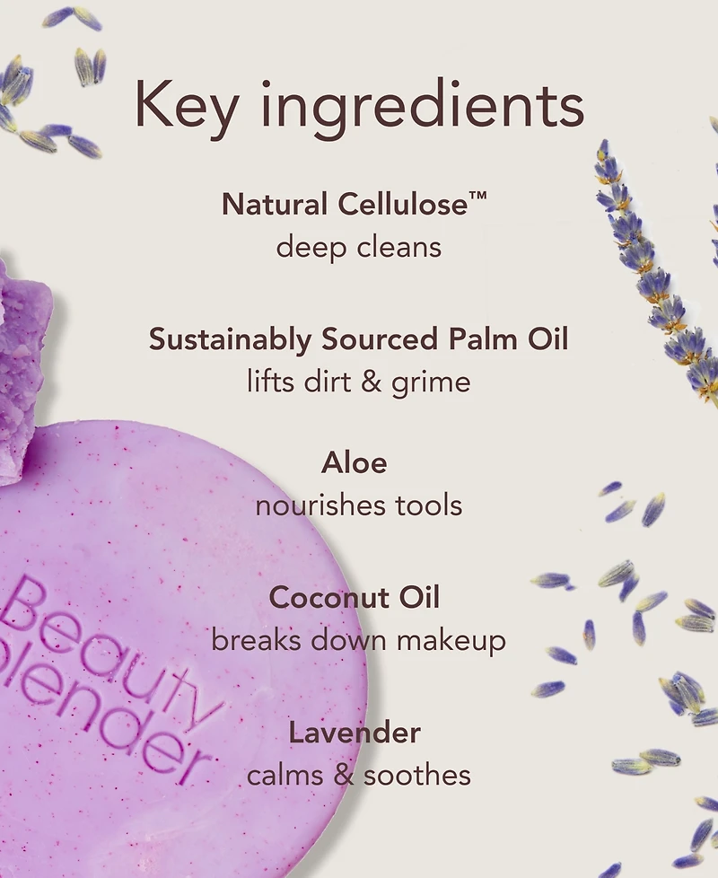 beautyblender Blendercleanser Tool Scrub Lavender Exfoliating Solid Soap, 1 oz.