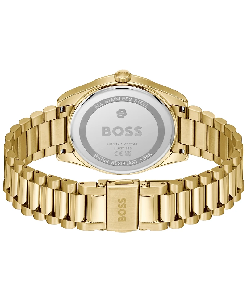 Hugo Boss Men's Cheswick Quartz Ionic Plated Thin Gold Steel Watch, 40mm