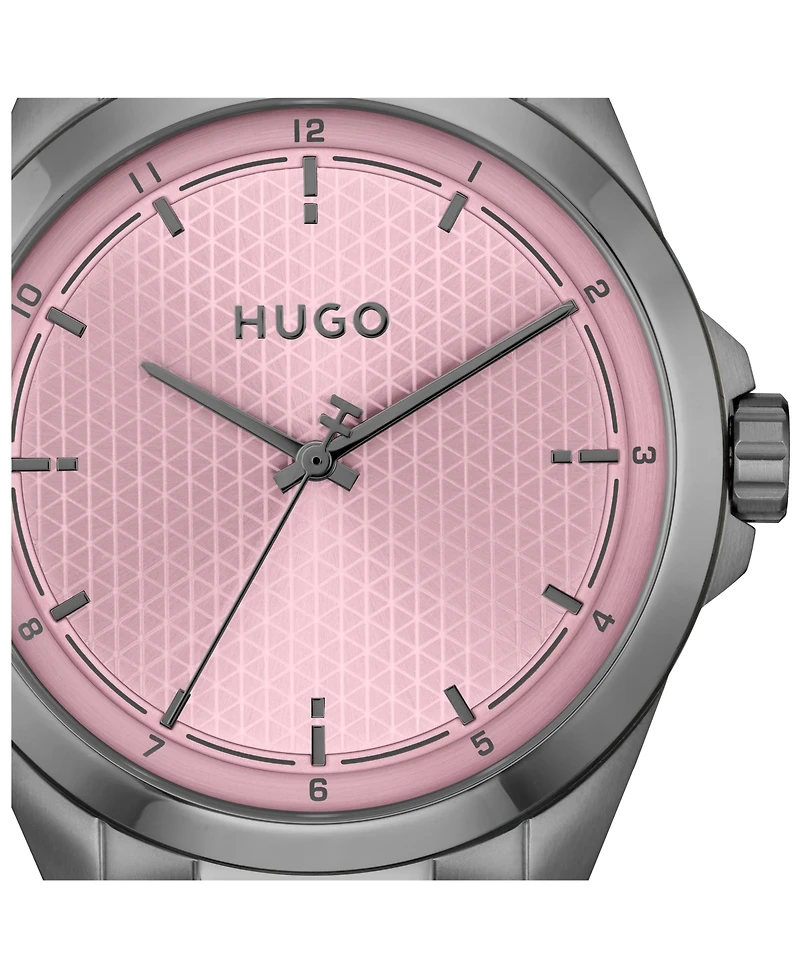 Hugo Boss Men's Seam Quartz Ionic Plated Grey Steel Watch, 42.5mm