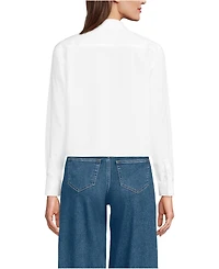 Lands' End Women's Petite No Iron Boxy Cropped Shirt