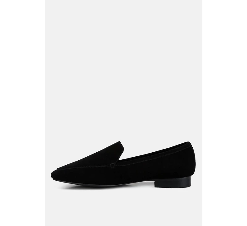 Rag & Co Julia Womens Black Suede Semi Casual Loafers