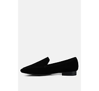 Rag & Co Julia Womens Black Suede Semi Casual Loafers
