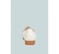 Merva Womens Chunky Chain Leather Loafers