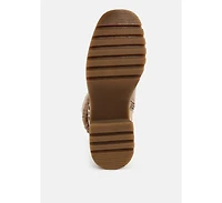 Woolly Faux Fur & Embroidery Detail Boots Women