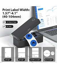 Swifint Bluetooth Thermal Label Printer, Wireless 4x6 Shipping Label Printer for Small Business, Support Android, iPhone and Windows, 1 pack