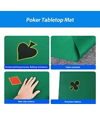 Gse Games & Sports Expert 40" x 40" Poker Card Playing Tabletop Felt, Casino Playing Card Poker Layout Mat for Table Top