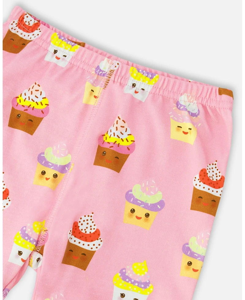 Deux par Baby Girls Cotton Two-Piece Pajama Set, Cupcake Print