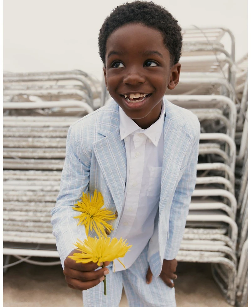 Hope & Henry Little and Big Boys' Organic Classic Seersucker Suit Jacket