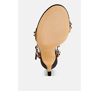 Laro Studs & Pearls Detail Leopard Sandals