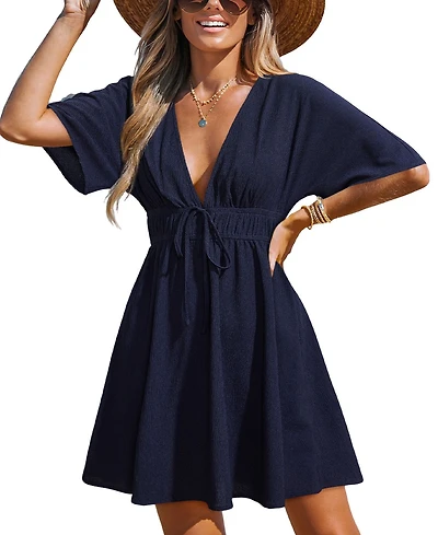 Cupshe Women's Andros Cover-Up Mini Beach Dress