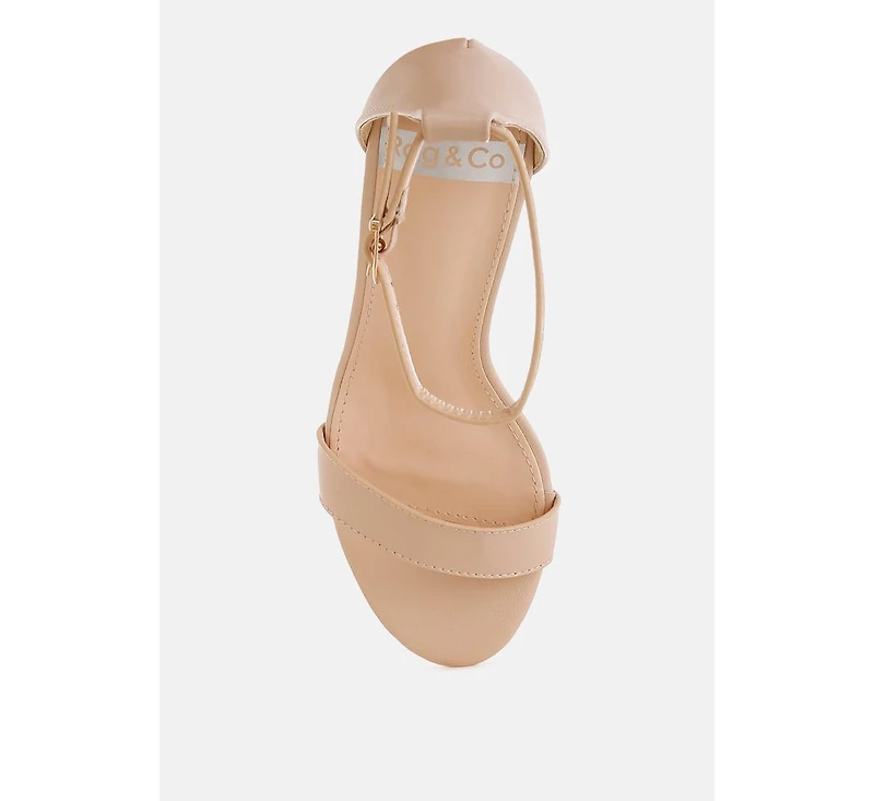 Pobora Genuine Leather Slim Wedge Heel Sandals