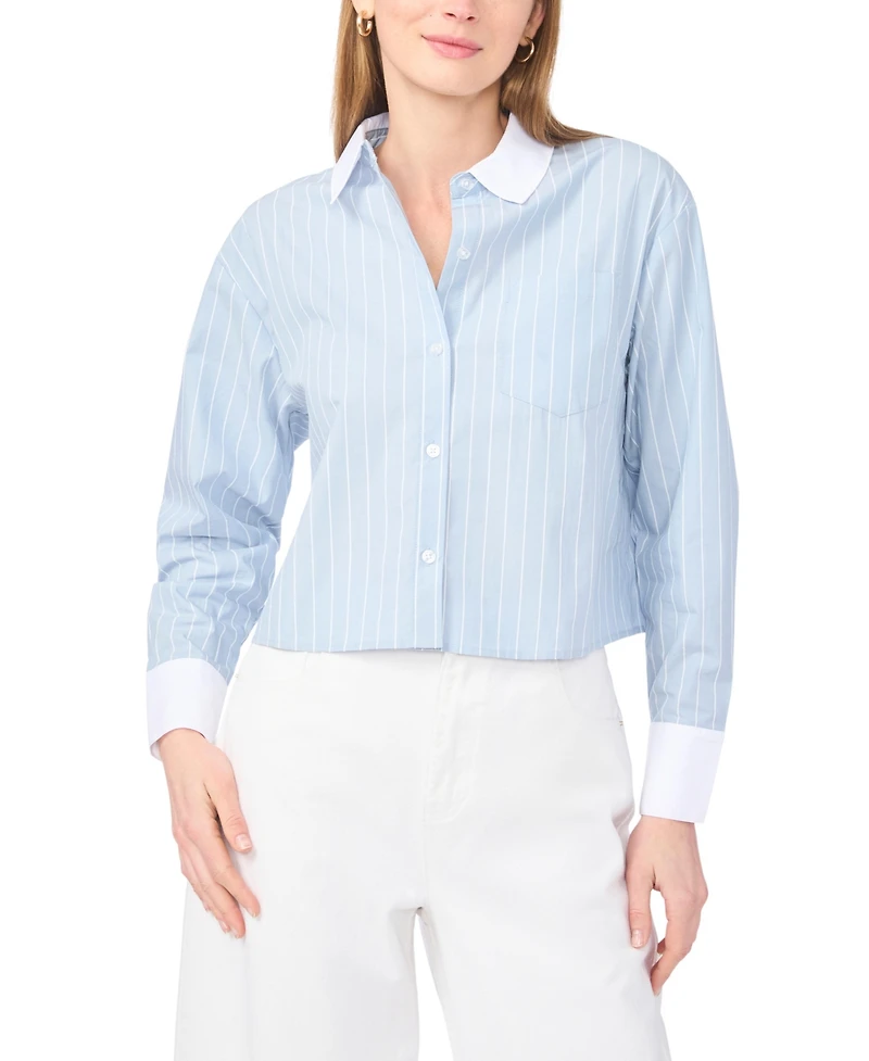 1.state Women's Collared Buttoned Long-Sleeve Shirt