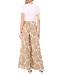 1.state Women's Elastic Waistband Wide-Leg Pants