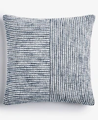 Oake Striped Patch Decorative Pillow, 18" x 18", Exclusively for Macy's
