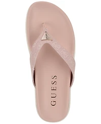 Guess Women's Davelle Lug Sole Logo Thong Sandals
