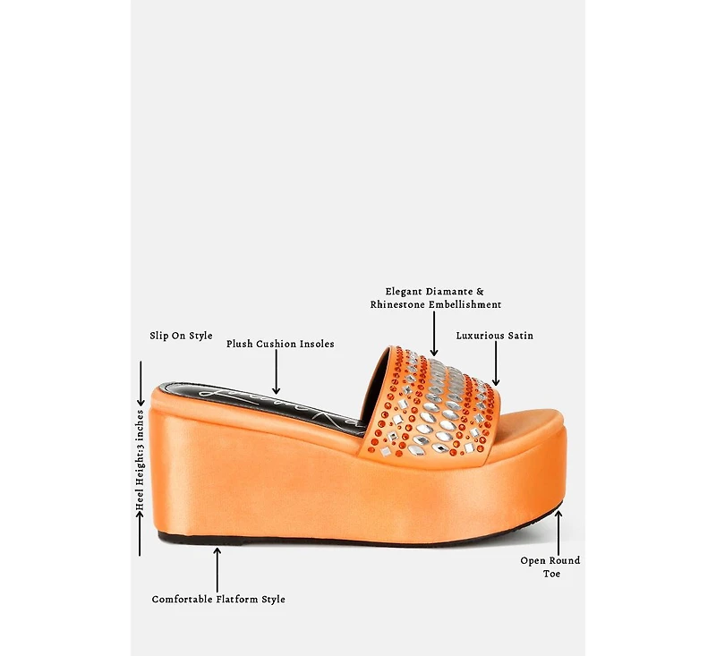 Batanga Diamante & Rhinestone Detail Stylish Flatforms